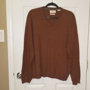 Weatherproof cotton cashmere v-neck sweater sz Lge